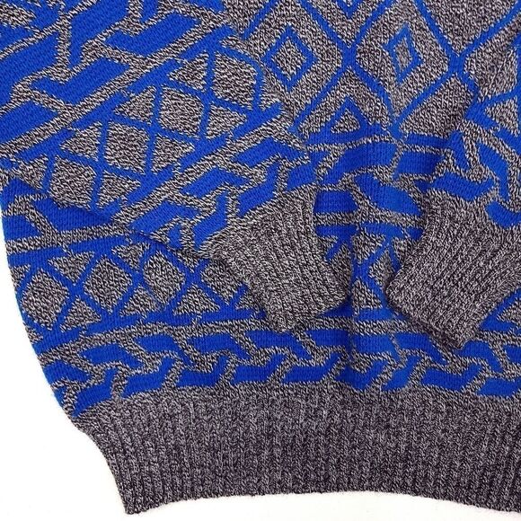 Vintage Pomodoro Crew Neck Sweater Mens Large Blue Gray Italian Made 44" Chest - Picture 2 of 8